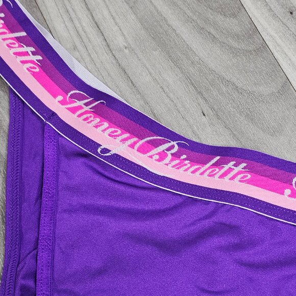 Honey Birdette Essentials Purple Bikini Panty Logo Waistband Size M - Picture 4 of 4